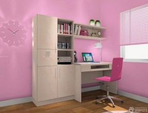 小卧室转角电脑桌书柜衣柜组合 现代简单装修