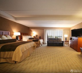 最新快捷酒店客房地毯装修效果图片