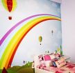 简单儿童房床头背景墙绘装修效果图片