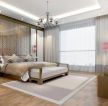 100平米住宅卧室床头中式背景墙装修图片