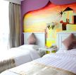 酒店式公寓室内东南亚风格背景墙装修设计图片