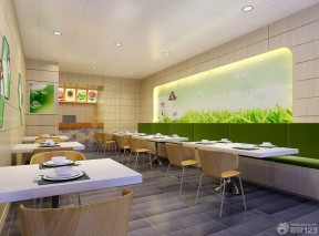 简约风格快餐店装修设计西式快餐桌效果图片