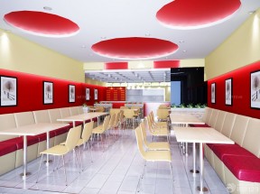 西式快餐桌 快餐店设计装修效果图片