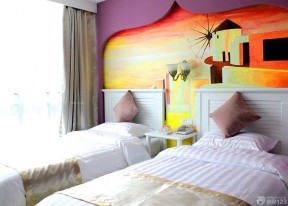 酒店式公寓装修设计 东南亚风格背景墙