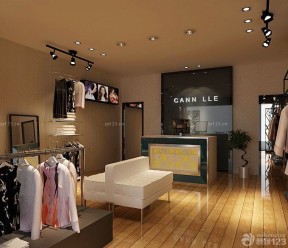 小型韩国服装店原木地板装修效果图片
