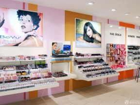 化妆品店铺装修效果图 彩色壁纸装修效果图片