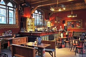 精美复古酒吧红色墙面装修效果图片欣赏
