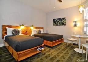 酒店公寓装修图 双人床装修效果图片