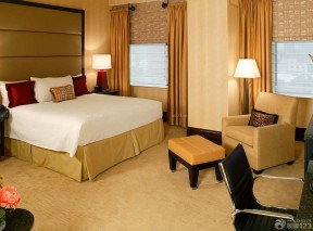 酒店公寓装修图 纯色窗帘装修效果图片