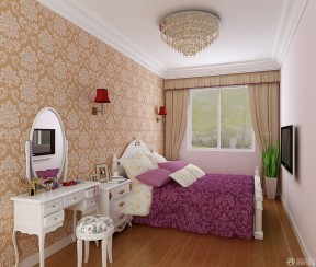 现代美式卧室简装家居样板图