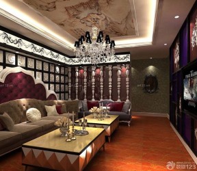 歐式ktv包房效果圖 背景墻設(shè)計(jì)裝修效果圖片