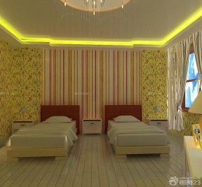 小型酒店裝修風(fēng)格 背景墻壁紙裝修效果圖片