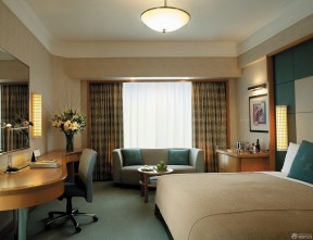 美式风格小型酒店客房装修图片