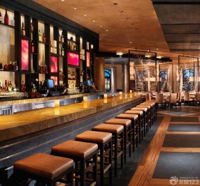 日式酒吧 灰色地砖装修效果图片