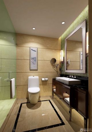 现代风格小型酒店卫生间浴室装修图