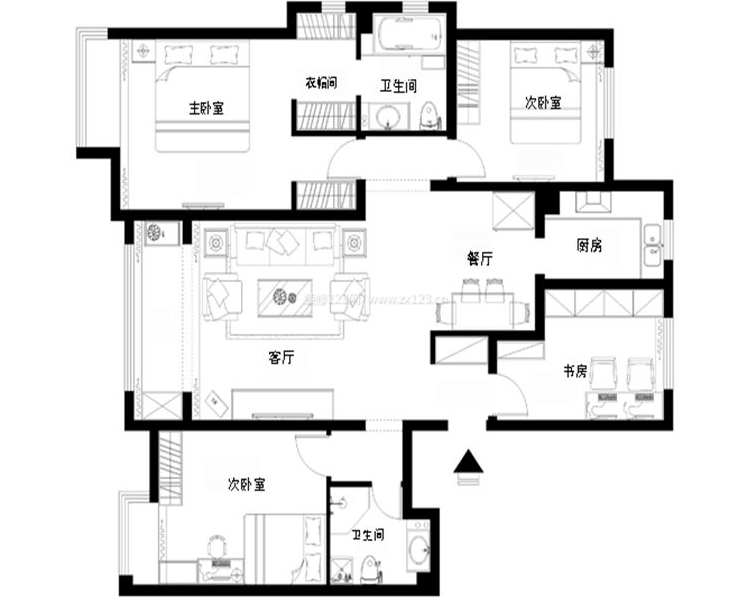 2023三居房子戶型圖設(shè)計(jì)