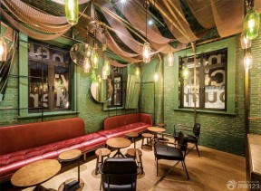 ktv酒吧设计 绿色墙面装修效果图片