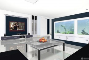 现代室内屏风式鱼缸玄关鱼缸装饰设计效果图