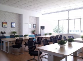 写字楼办公桌植物装修风格效果图片