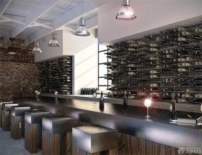 创意休闲酒吧设计酒架装修效果图片