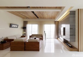 韩式客厅木质吊顶装修效果图