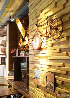 网吧设计 木质墙面装修效果图片