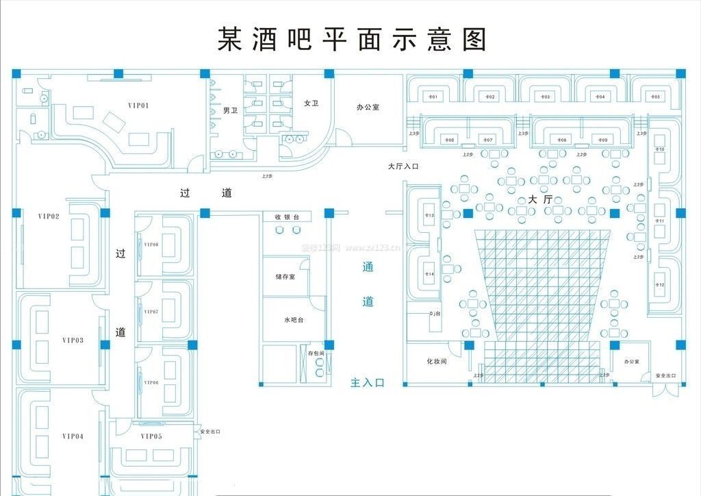 最新酒吧設計平面效果圖