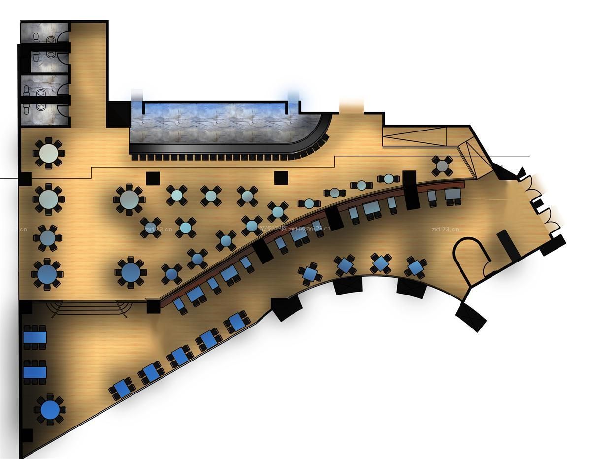 創(chuàng)意酒吧卡座設計平面圖