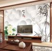中式风格客厅电视背景墙壁画装修图片