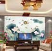 家装中式风格客厅电视背景墙壁画效果图片