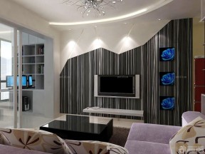 电视墙有门装修效果图大全 现代客厅装修效果图片