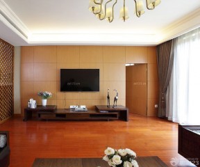 电视墙有门装修效果图大全 普通家庭客厅