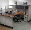 美式小型办公室办公桌椅摆设装修效果图片