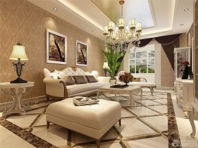 欧式客厅全抛釉瓷砖装饰图案装修图