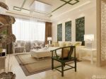 中式风格室内客厅沙发背景墙设计效果图片大全