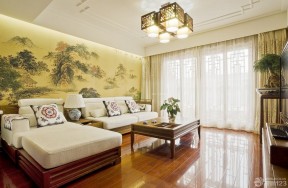 中式客廳裝修效果圖欣賞 客廳沙發(fā)背景墻裝飾