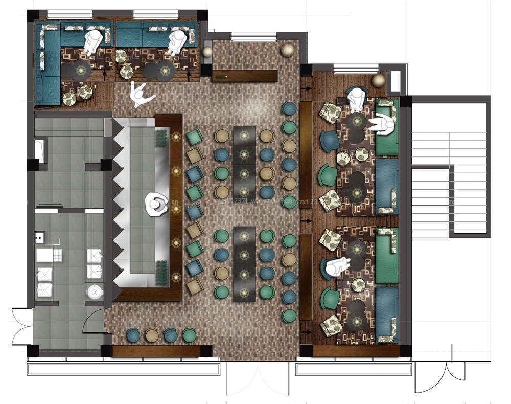 精美小酒吧室內(nèi)設(shè)計平面圖