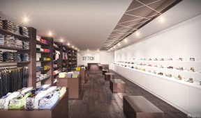精品鞋店裝修效果圖 淺褐色木地板裝修效果圖片