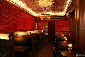 绚丽欧美风格酒吧红色墙面装修效果图片