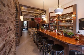 复古小酒吧设计效果图 木质吧台装修效果图片