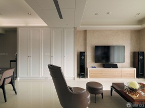 电视背景墙暗门效果图2020 温馨简单客厅装修图小户