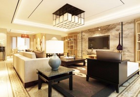 客廳電視背景墻裝修圖 簡(jiǎn)約中式風(fēng)格裝修效果圖片
