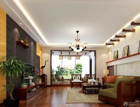 客廳電視背景墻裝修圖 中式家裝效果圖