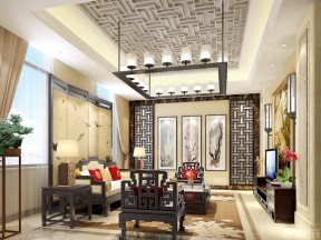 客廳電視背景墻裝修圖 中式室內(nèi)設(shè)計(jì)