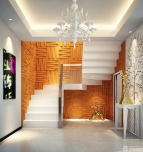 现代公司楼梯间设计 背景墙效果图