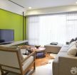 客厅电视墙绿色墙面装修设计效果图片