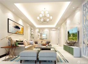 現(xiàn)代簡約風(fēng)格客廳效果圖 吊燈裝修效果圖片