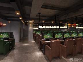 世界上最豪华的网吧室内水泥地面装修效果图片