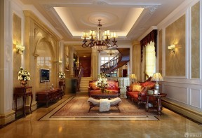 客厅满贴墙砖效果图 欧式古典风格