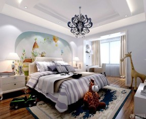 现代别墅客厅变卧室效果图